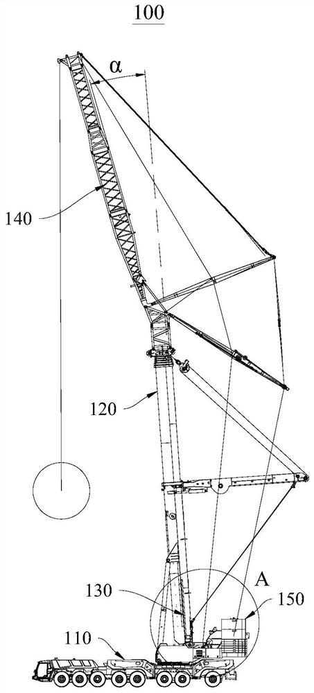 Crane, crane tower arm control method and device