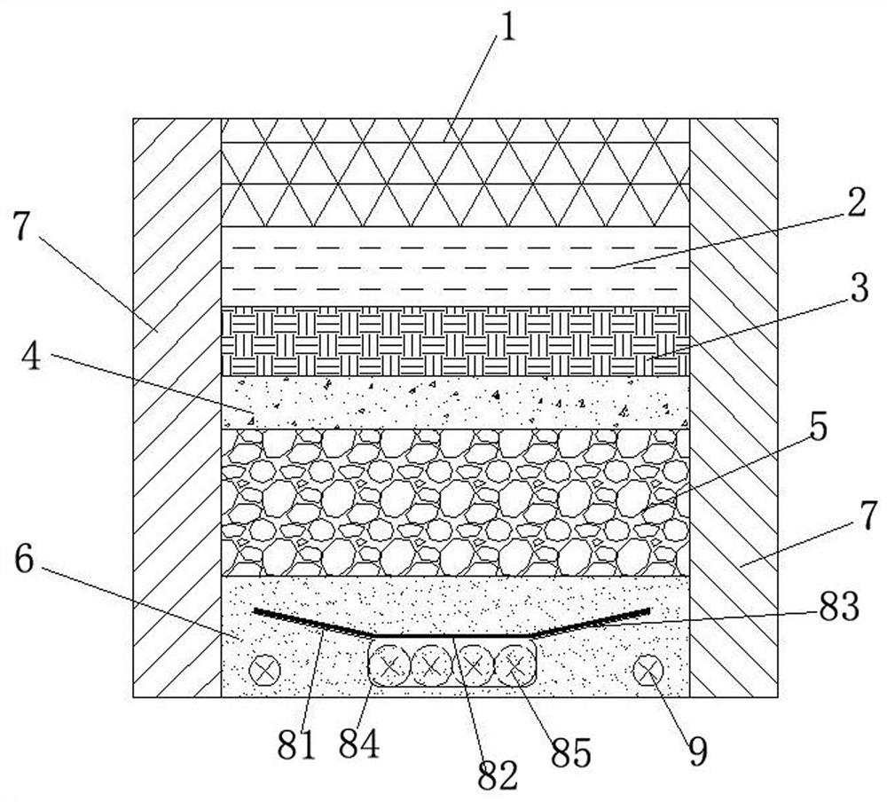 A rainwater penetration detection device suitable for sponge cities