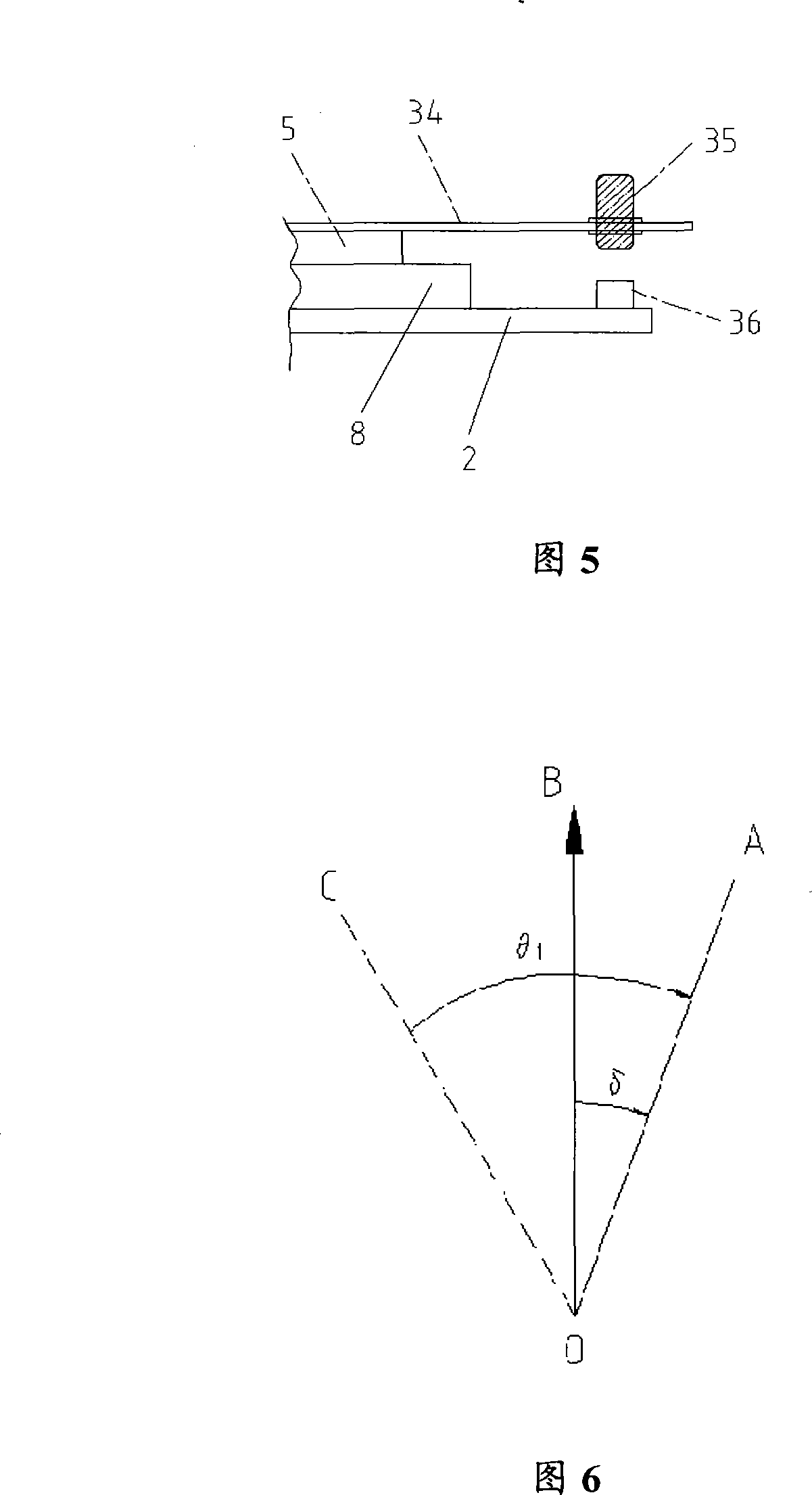 Turning angle detecting device for project vehicle turning table and project vehicle thereof