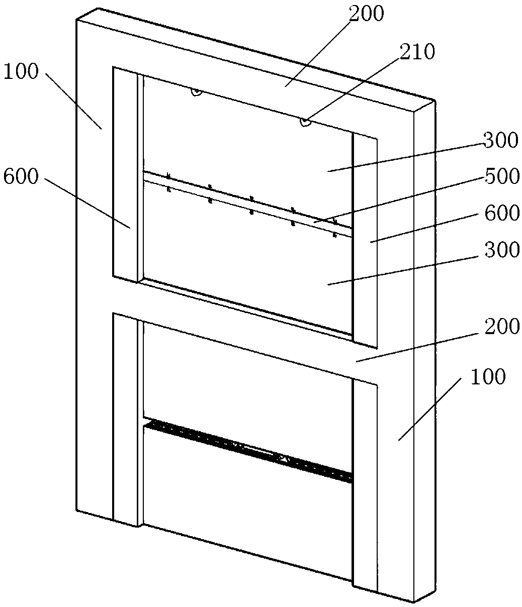 Assembled integral type energy-consuming framework wallboard system and construction method