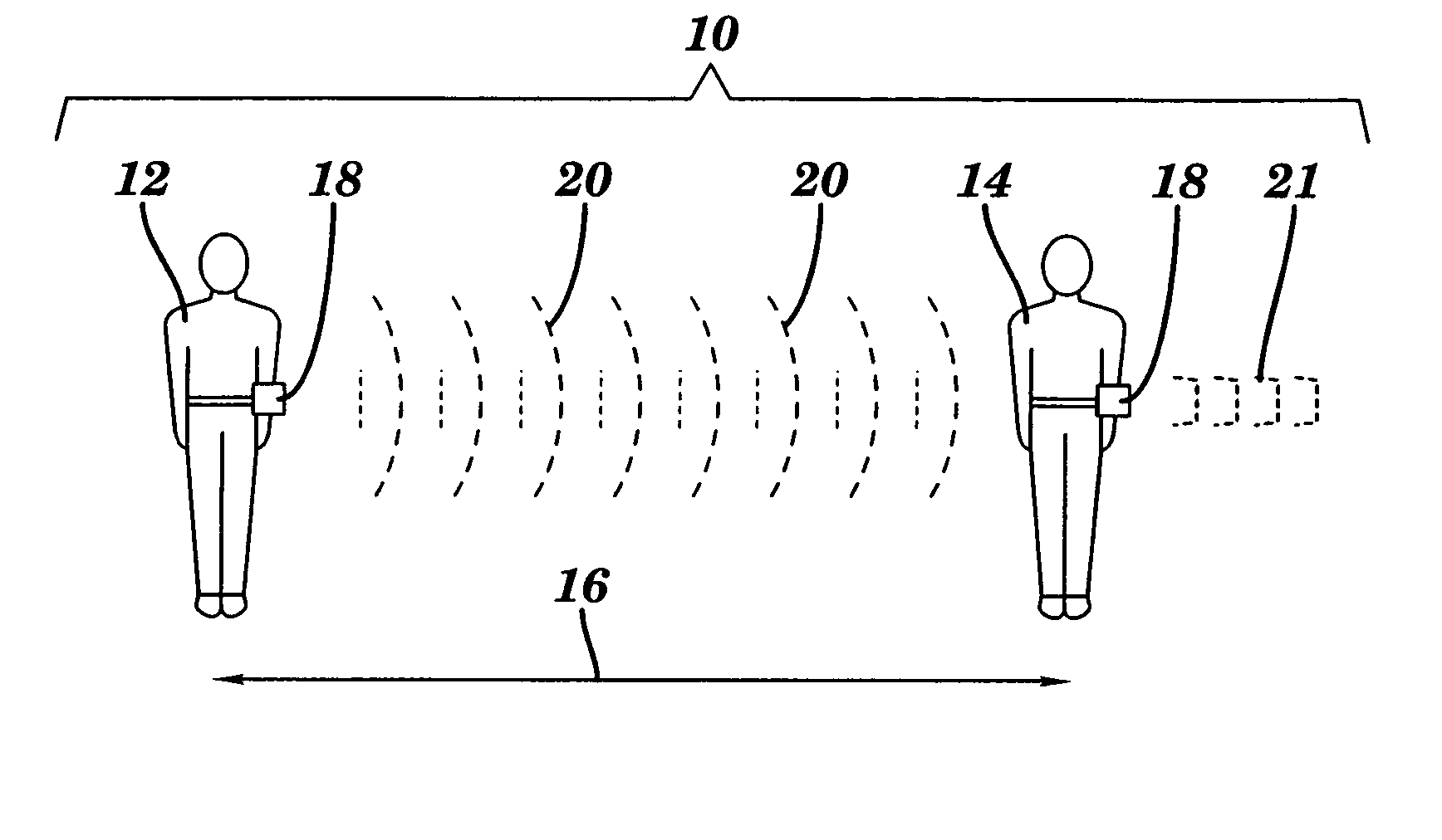 Methods and devices for monitoring the distance between members of a group