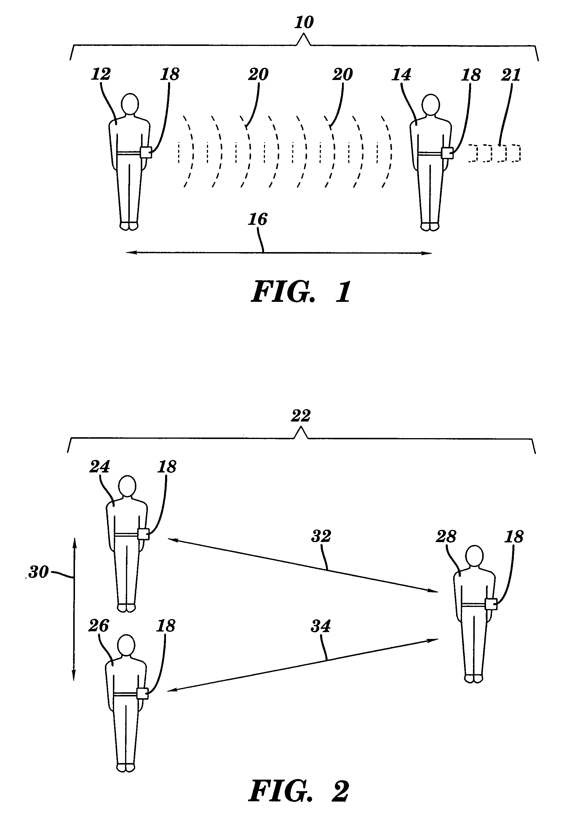 Methods and devices for monitoring the distance between members of a group