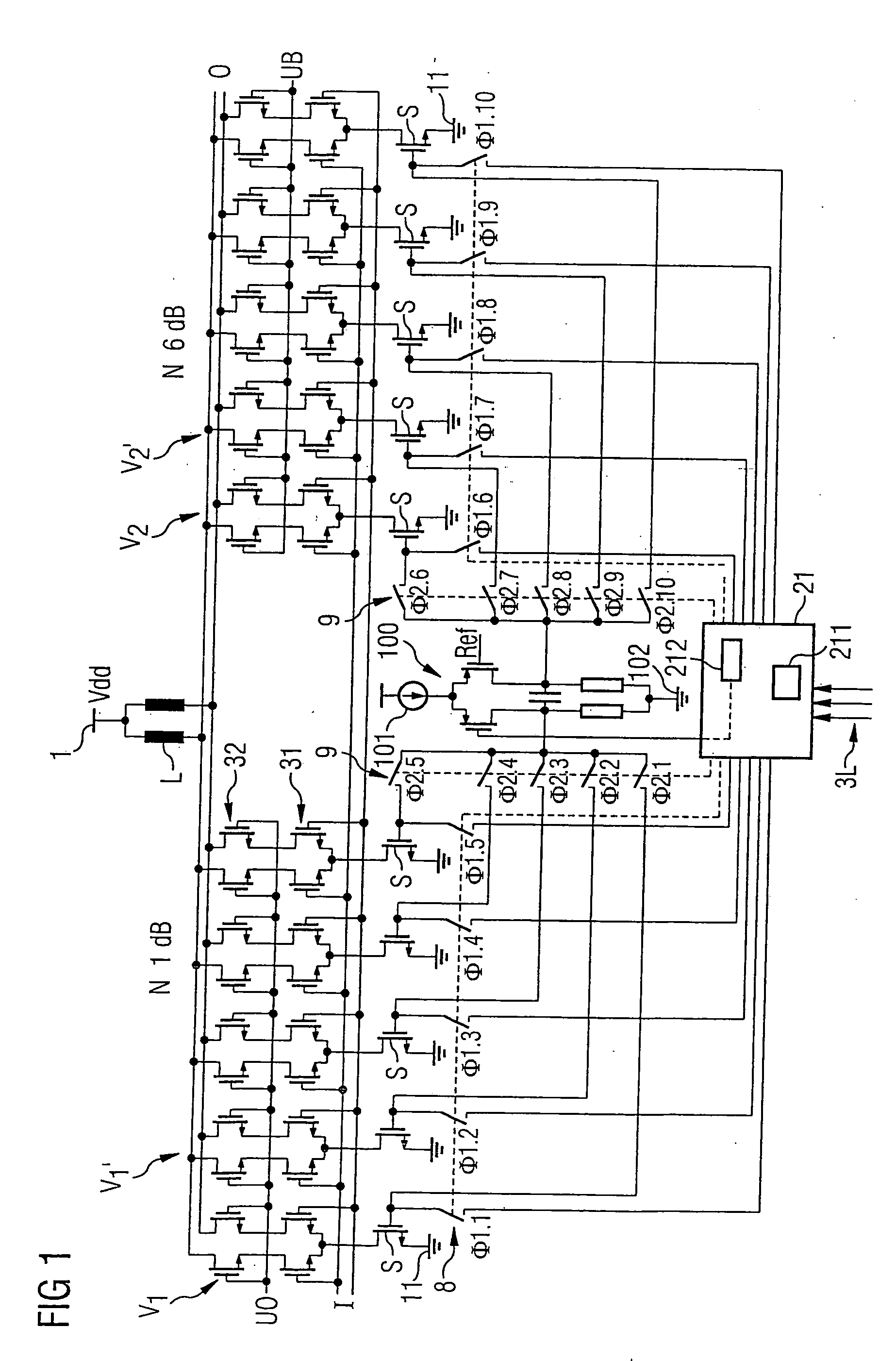 Controllable amplifier circuit with a variable discrete-value gain, use of the amplifier circuit and method for operation of an amplifier whose gain can be adjusted in discrete values