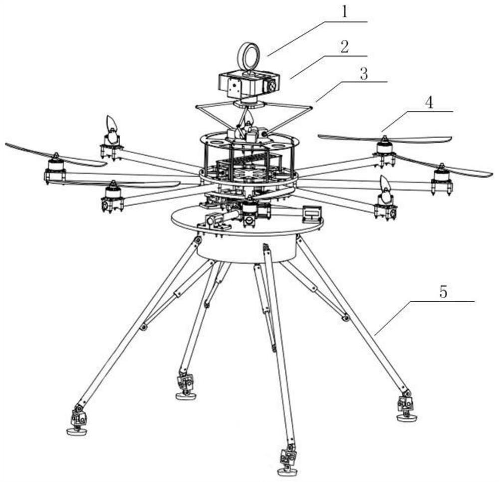 Engineering surveying and marking device and method based on unmanned flying platform