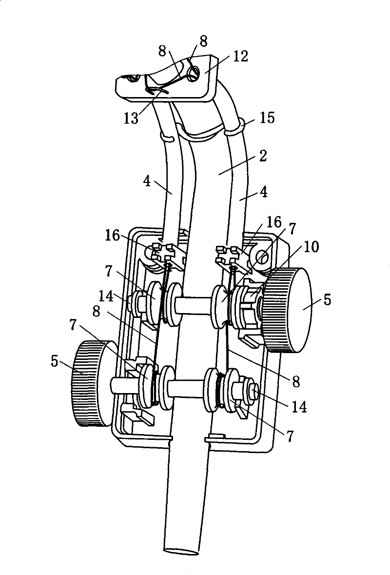 Ultrasonic probe inside vagina with changeable detection direction and device