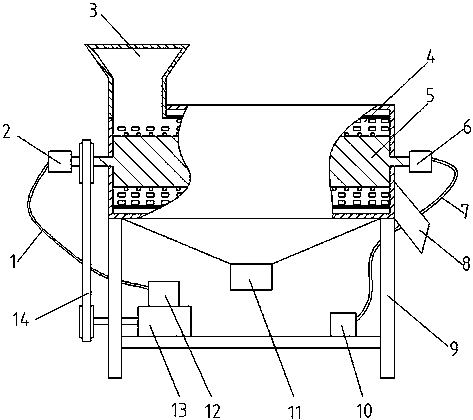 A corn threshing device with adjustable threshing gap