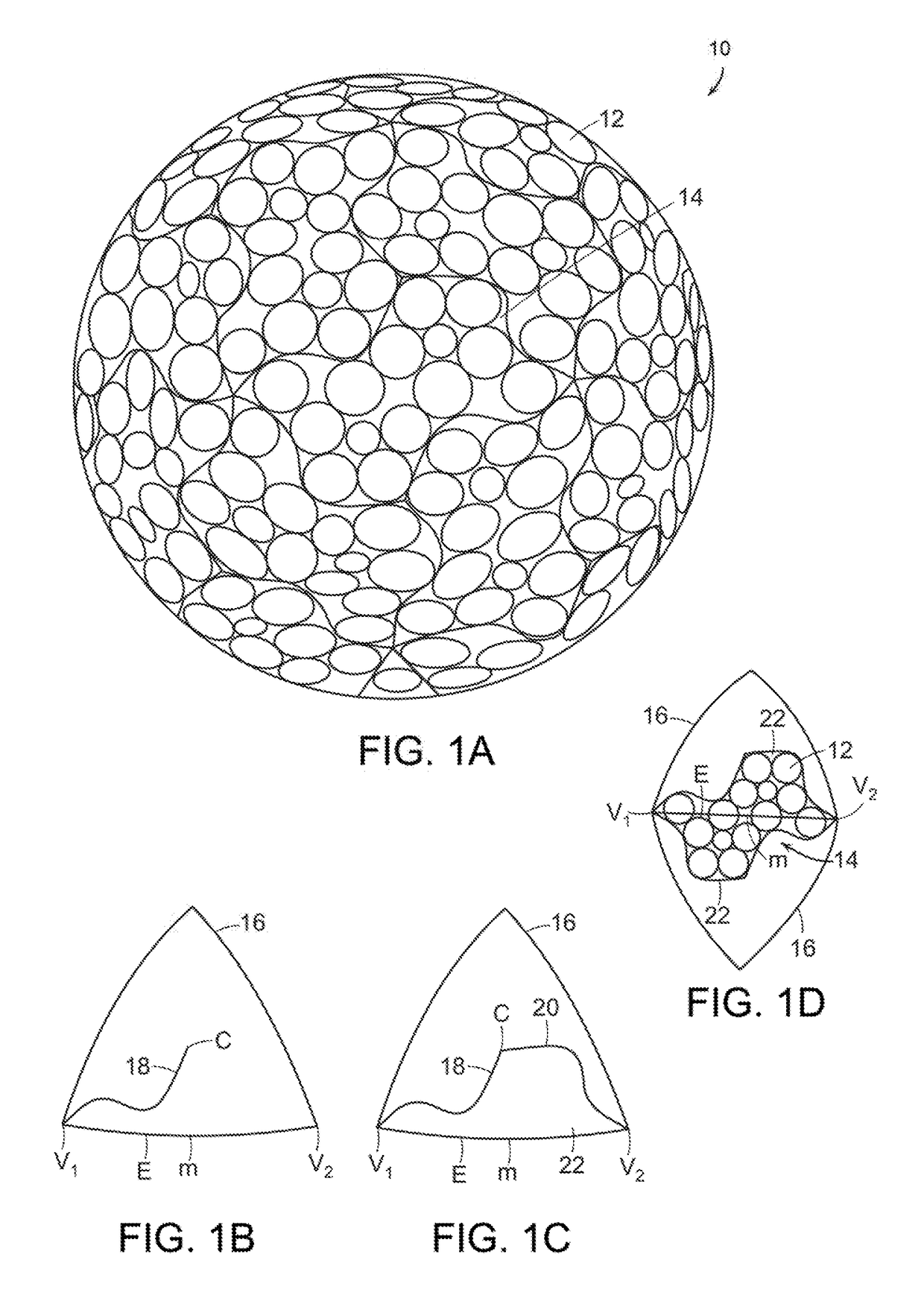 Dimple patterns for golf balls