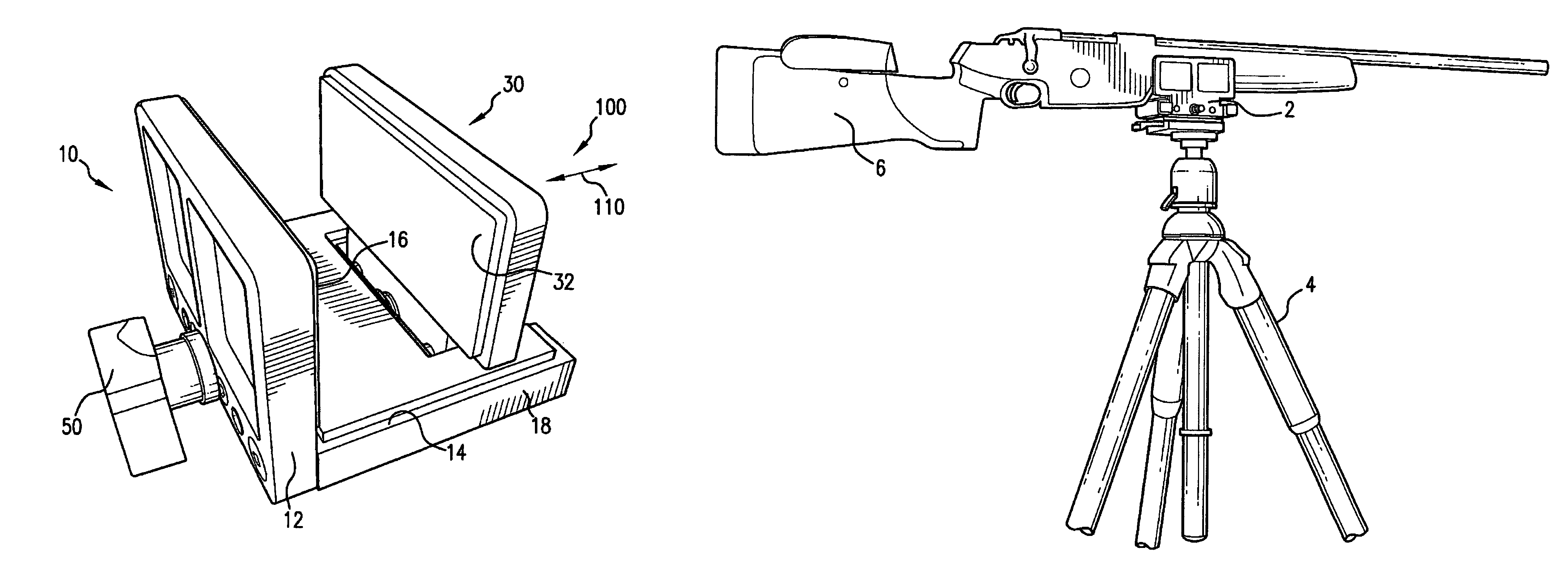 Removable device configured to secure an instrument and to be mounted on a platform