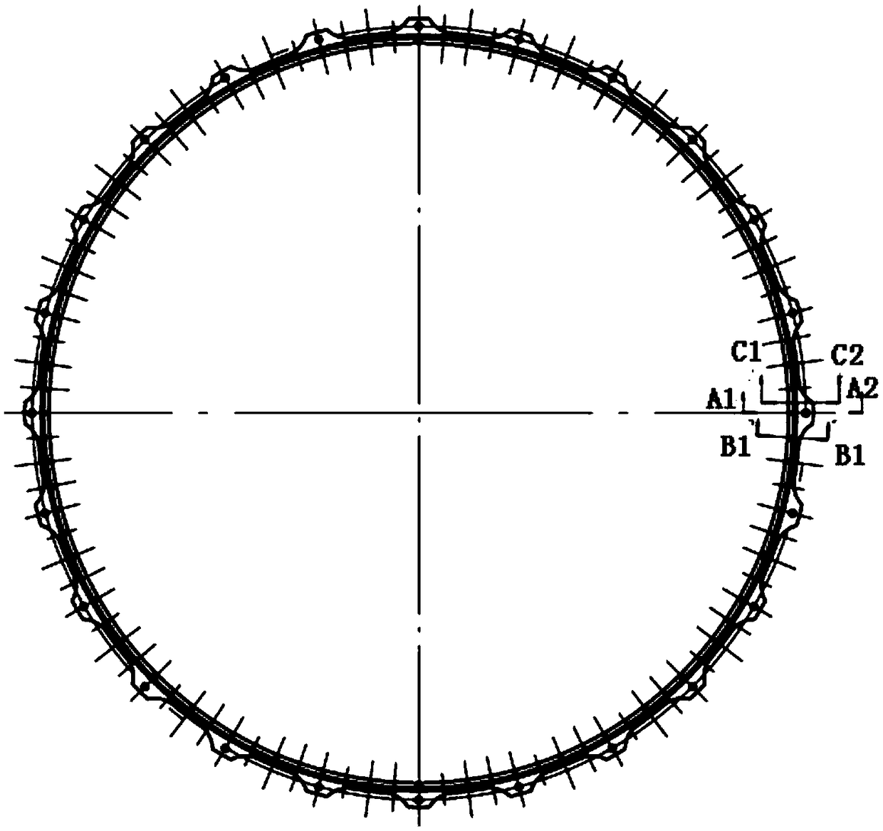 Mounting flange structure and preparation method of spherical pressure vessel installed at equator