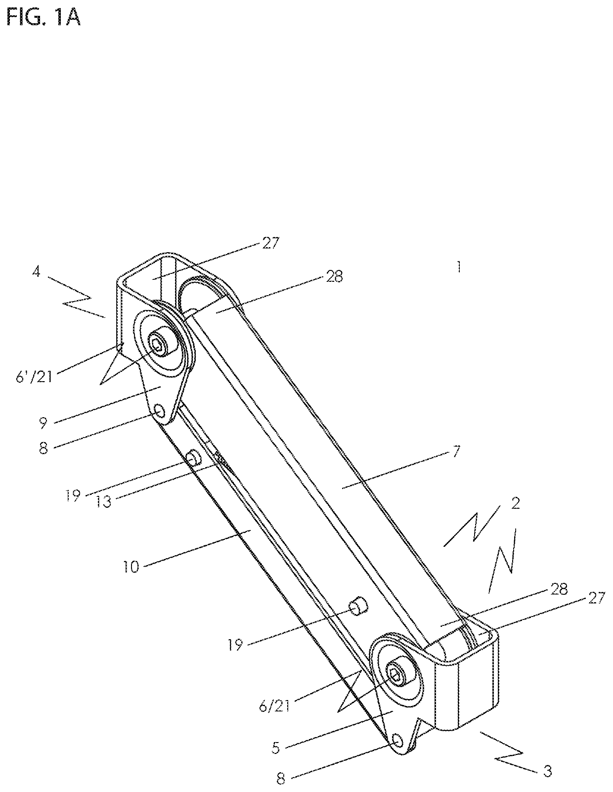 Balancing arm with friction hinge