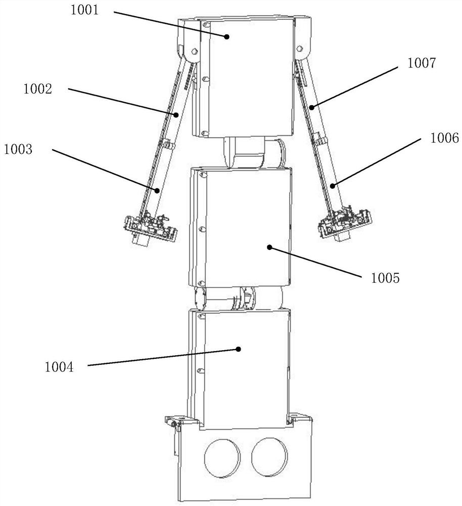 A standing lunar surface split spacesuit auxiliary wearing device