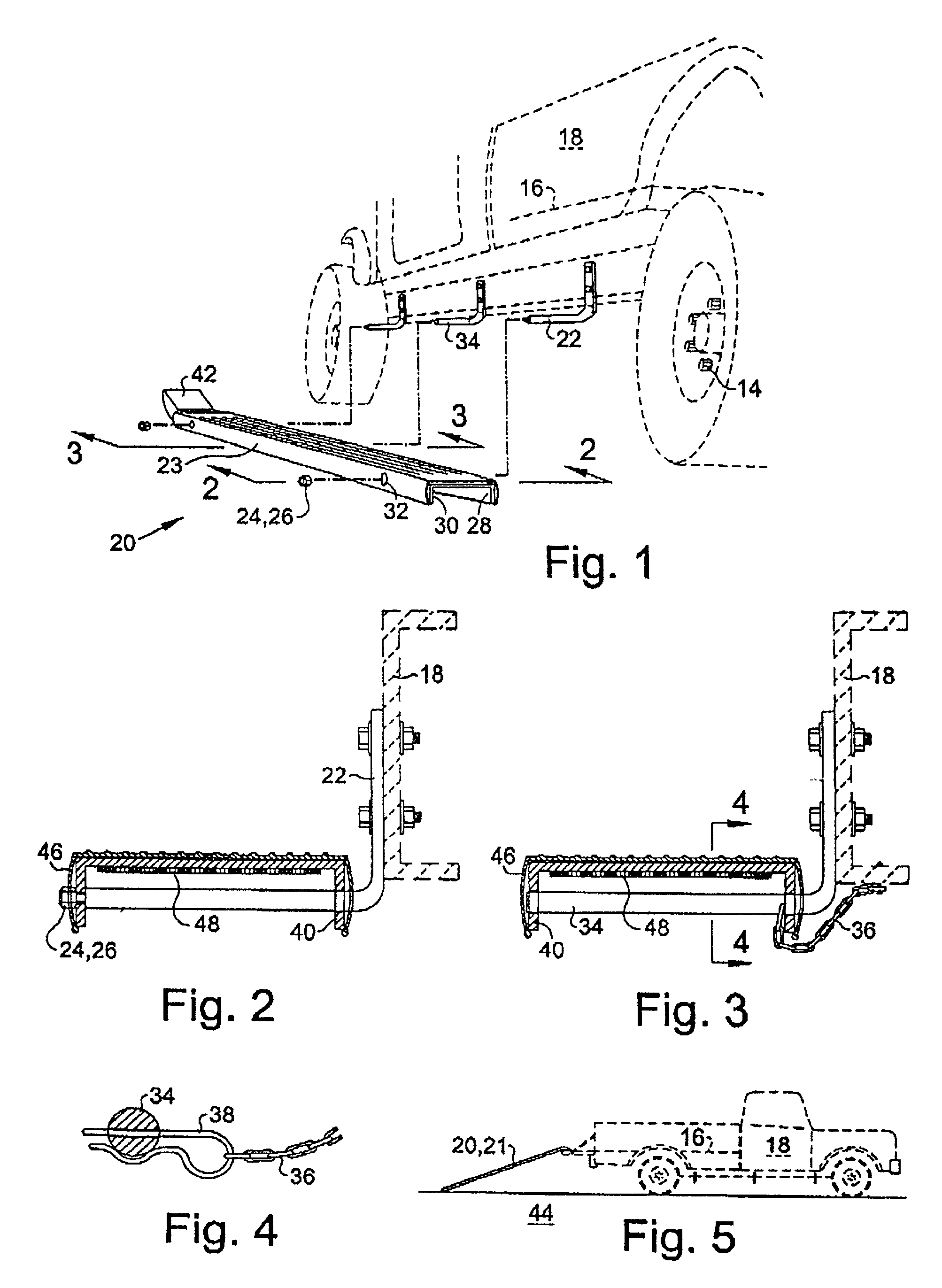 Vehicle running board detachable for use as loading ramp