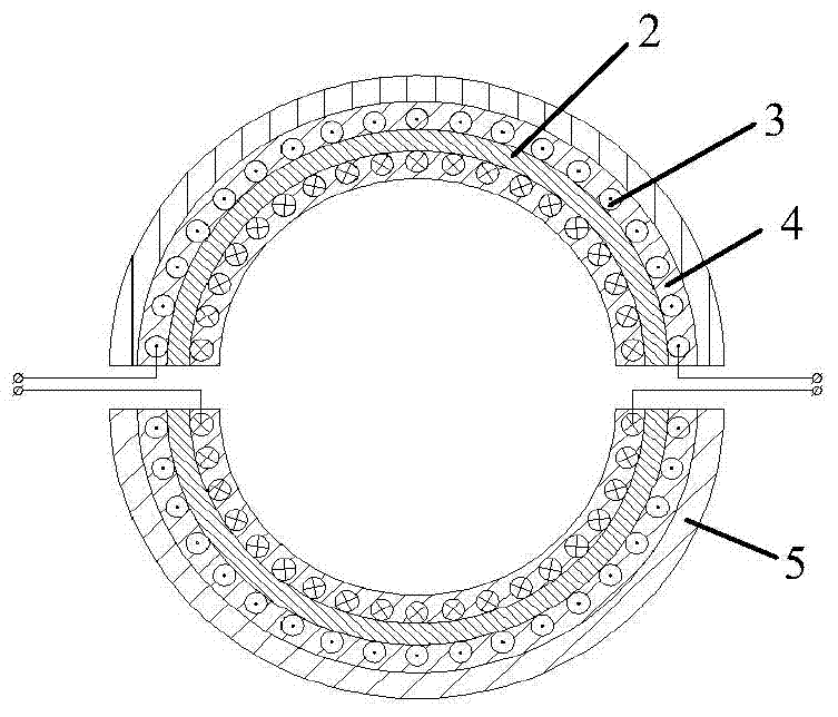 Circular-array-type magnetostriction sensor based on orthogonal encircling coil