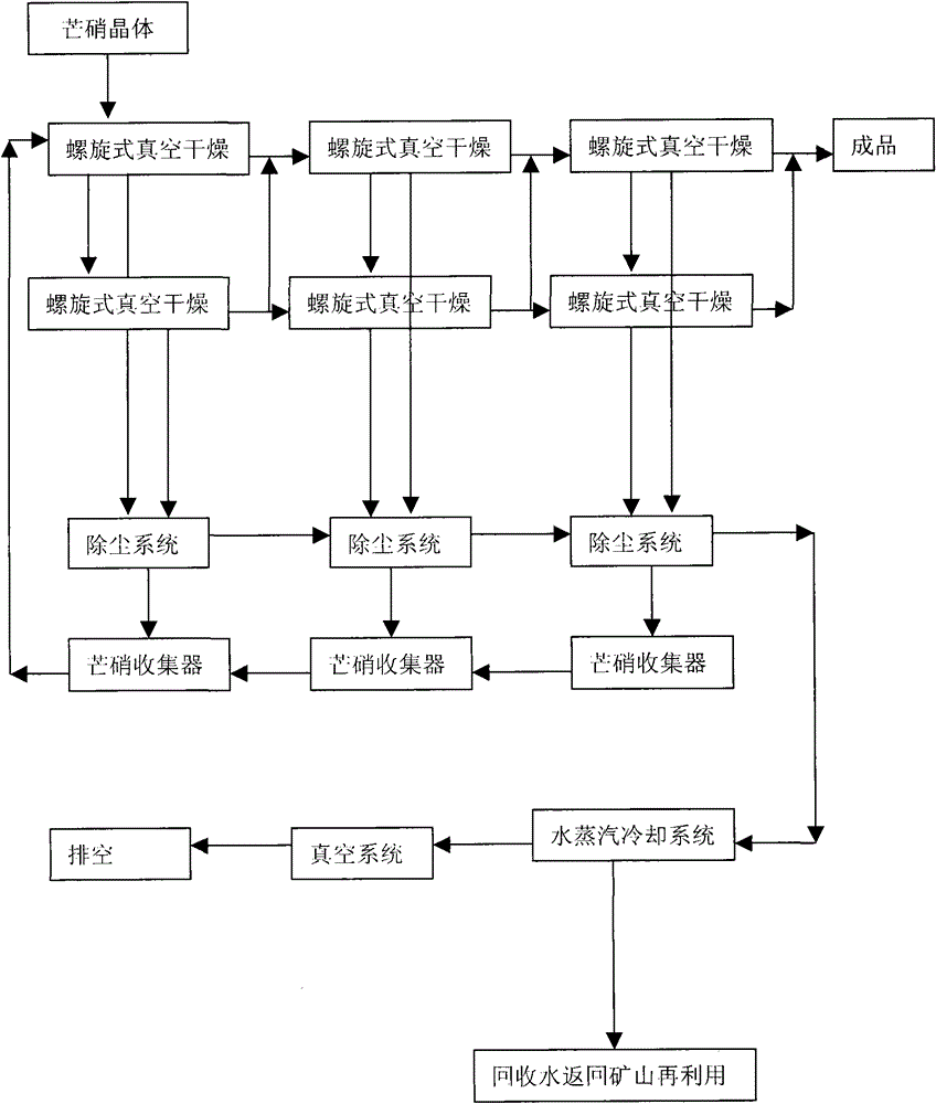 Drying process for thenardite