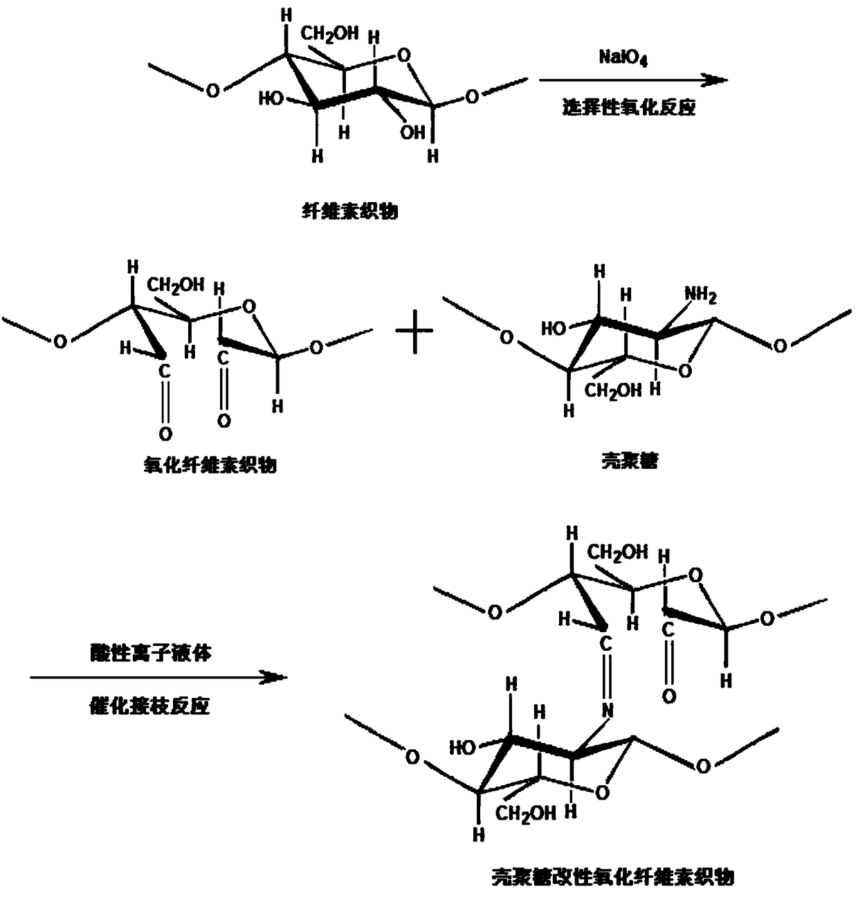 Long-lasting antibacterial chitosan modified oxidized cellulose fabric and preparation method thereof