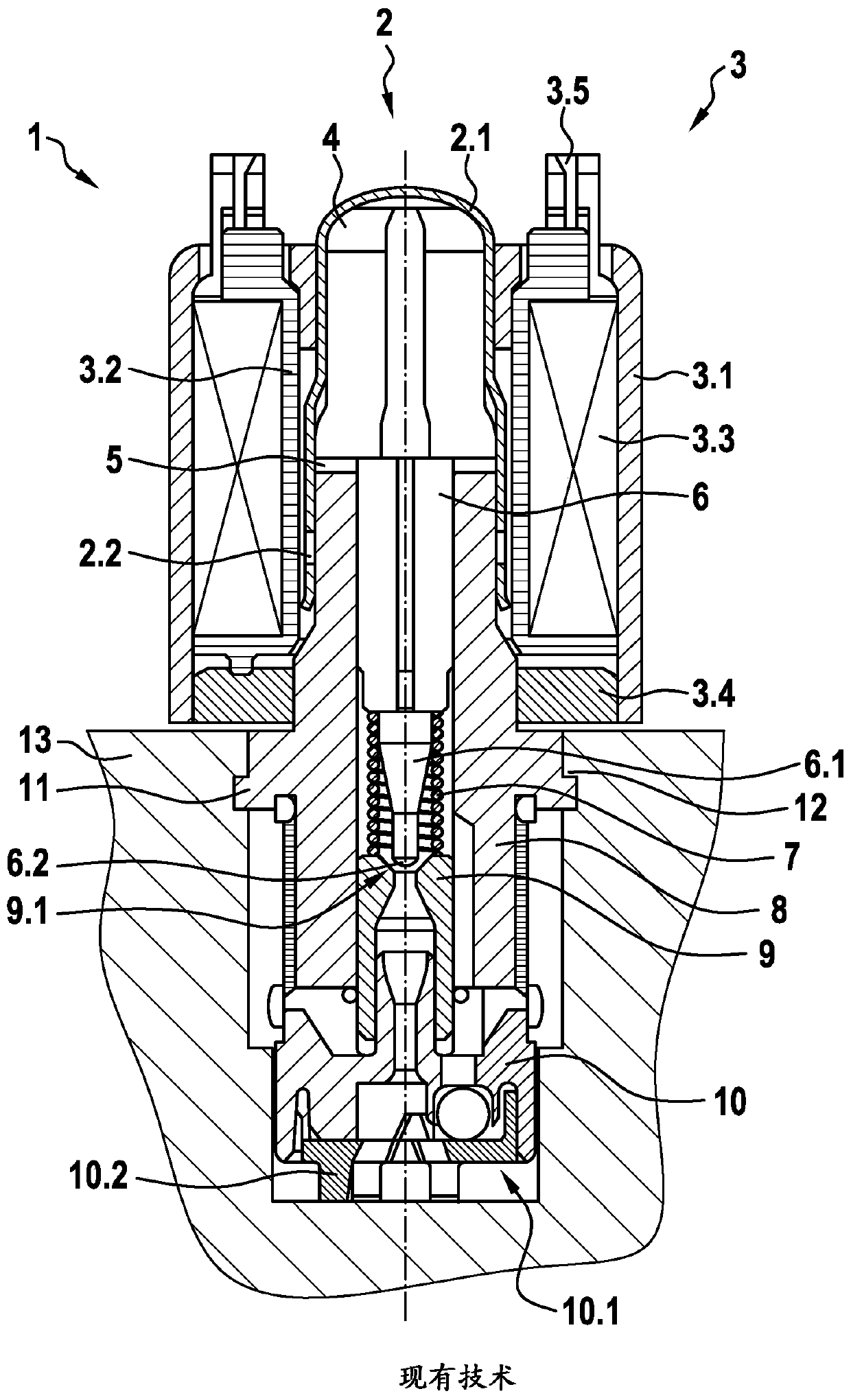 Solenoid valve for controlling the brake pressure of a wheel brake
