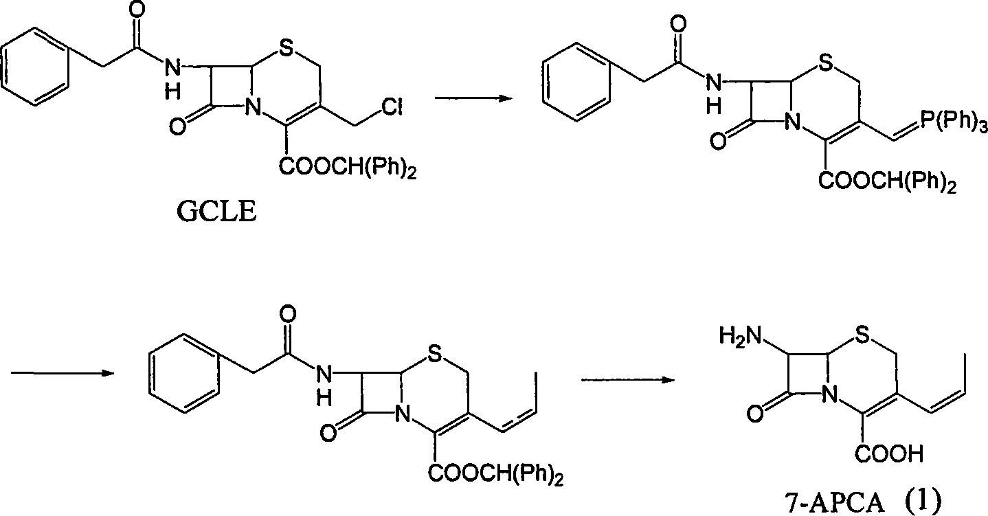 Method of preparing cefprozil parent nucleus 7-amino-3-propenylcephalosporanic acid