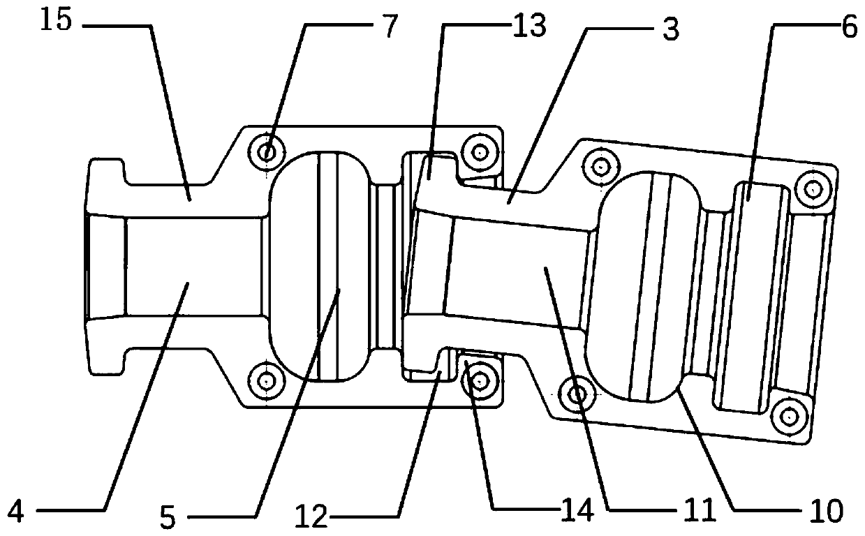 Marine flexible tube cable bend limiter with annular cavity