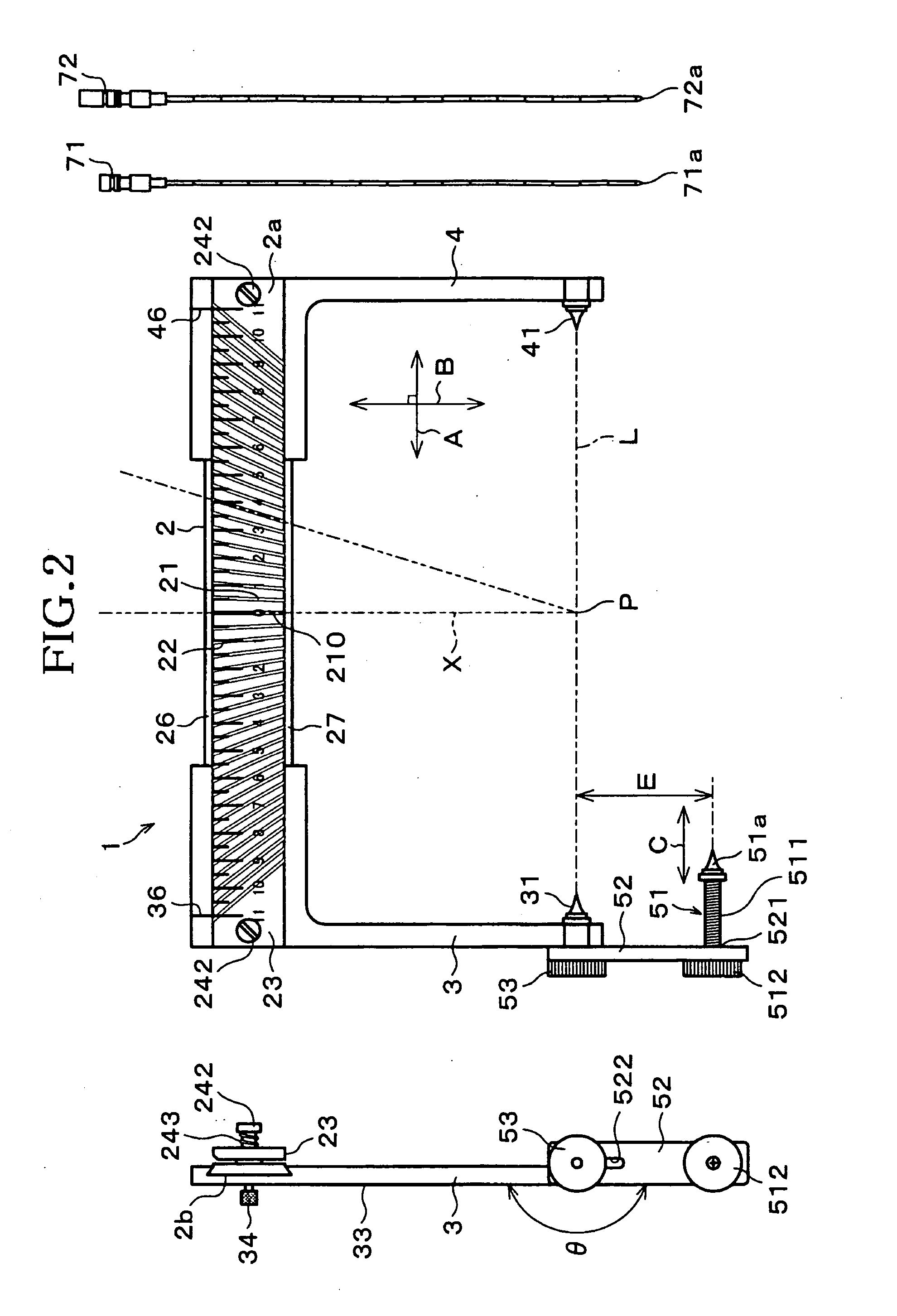 Simplified stereotaxtic brain surgery device, and band used for determining position at which such device is mounted on patient head