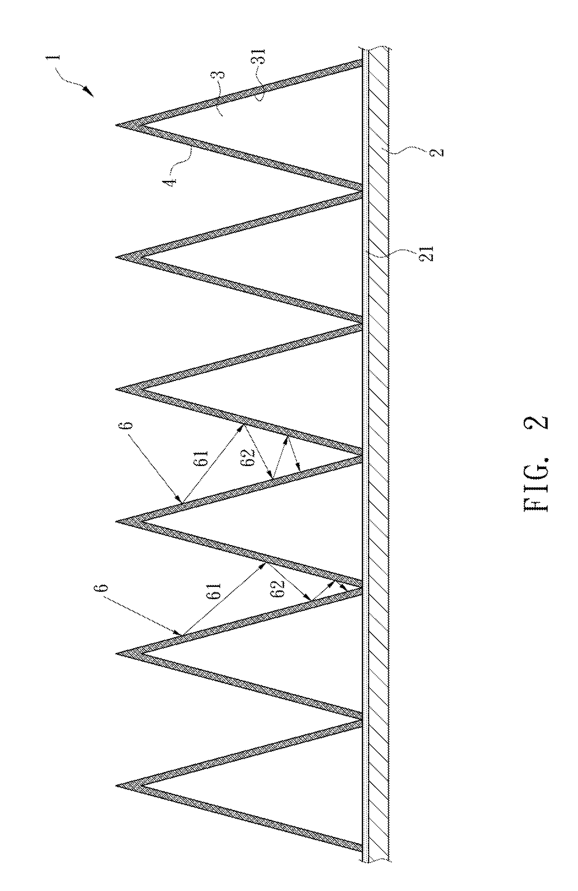 Solar power generation system with cone -shaped protrusions array