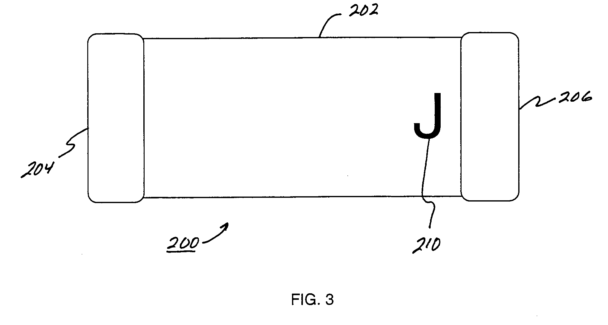Capacitor having improved surface breakdown voltage performance and method for marking same