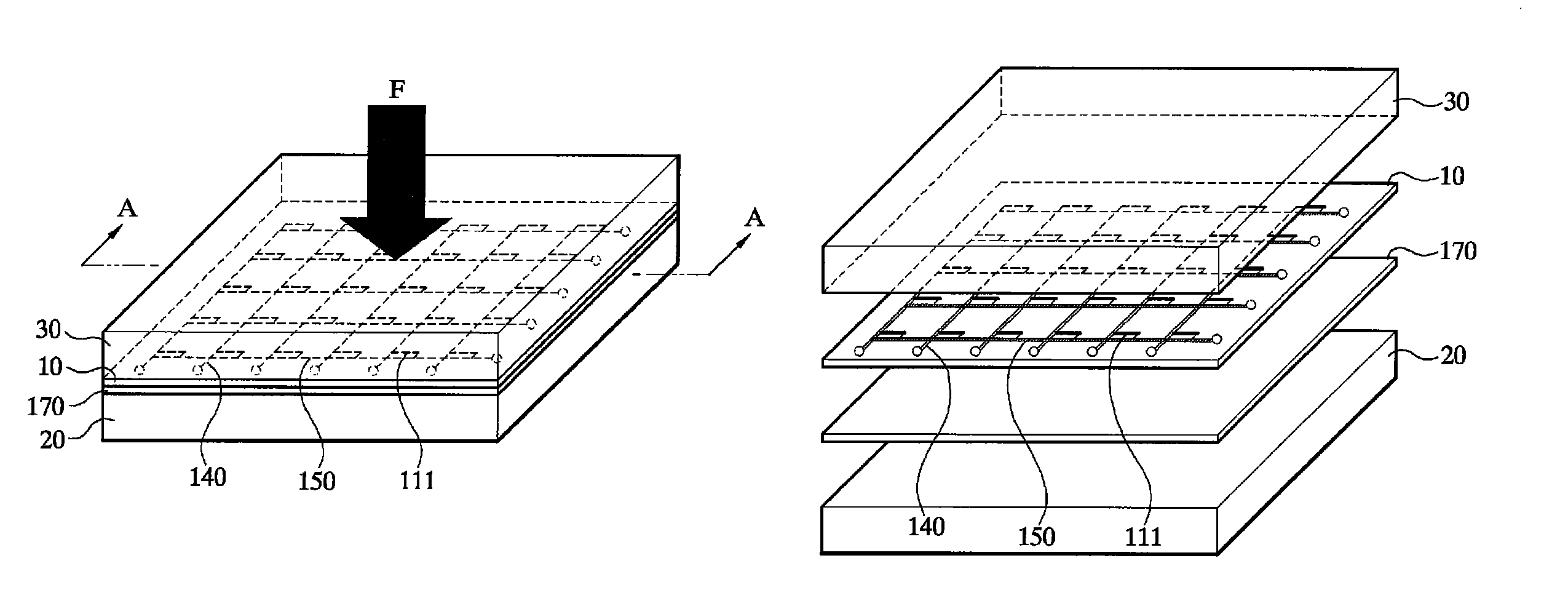 Flexible force or pressure sensor array using semiconductor strain gauge, fabrication method thereof and measurement method thereof