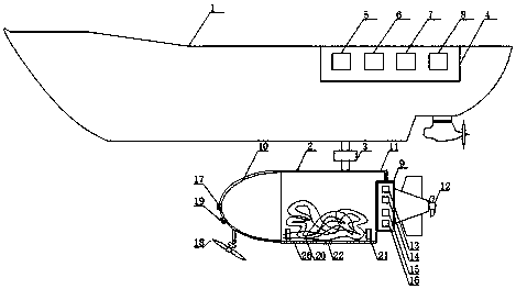 Water plant removing equipment operating in combination with unmanned ship and working method of water plant removing equipment