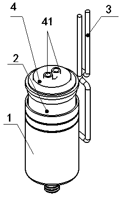 Capacitor with outgoing line and welding sealing process thereof