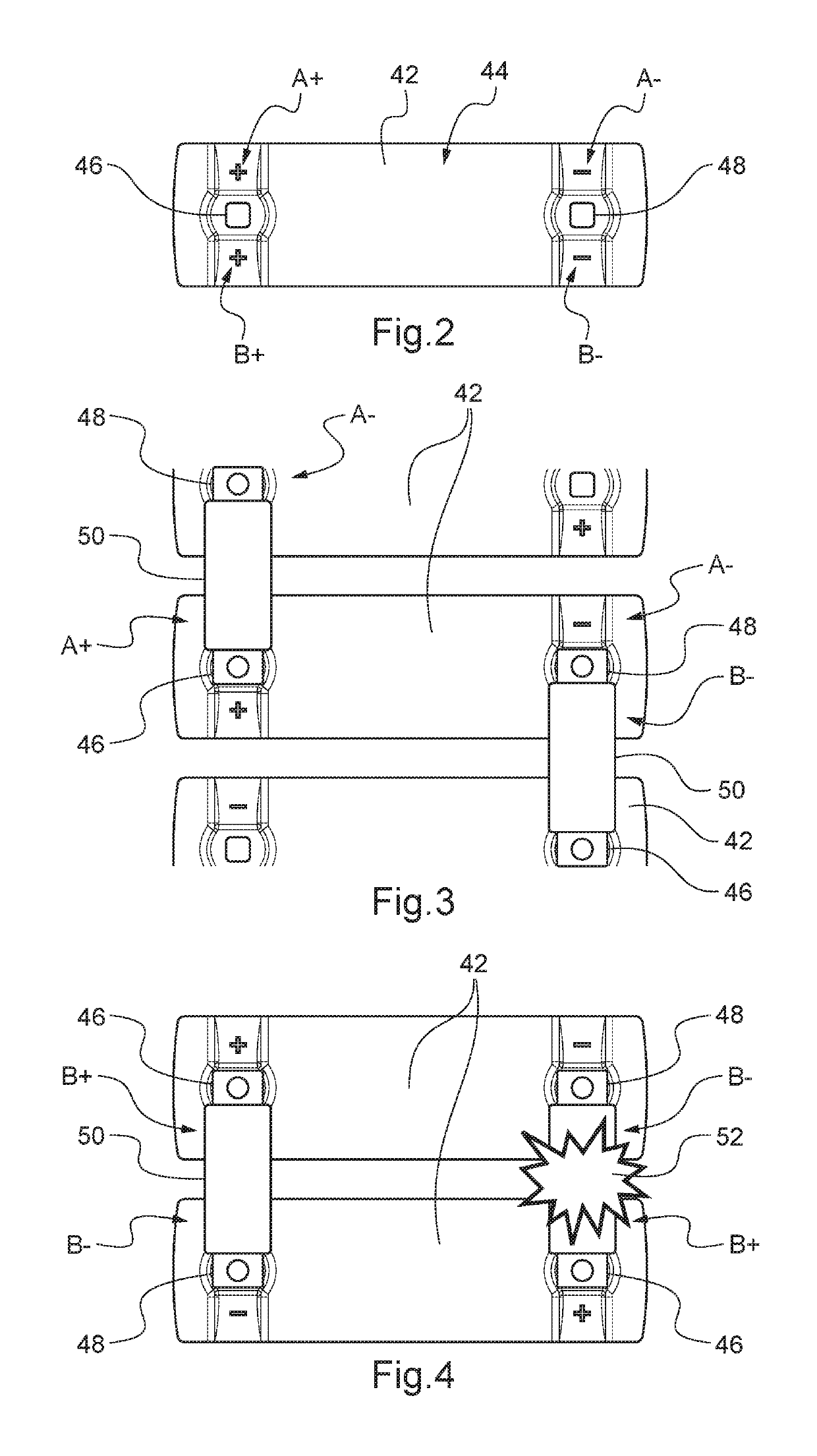 Device and method for making a battery safe