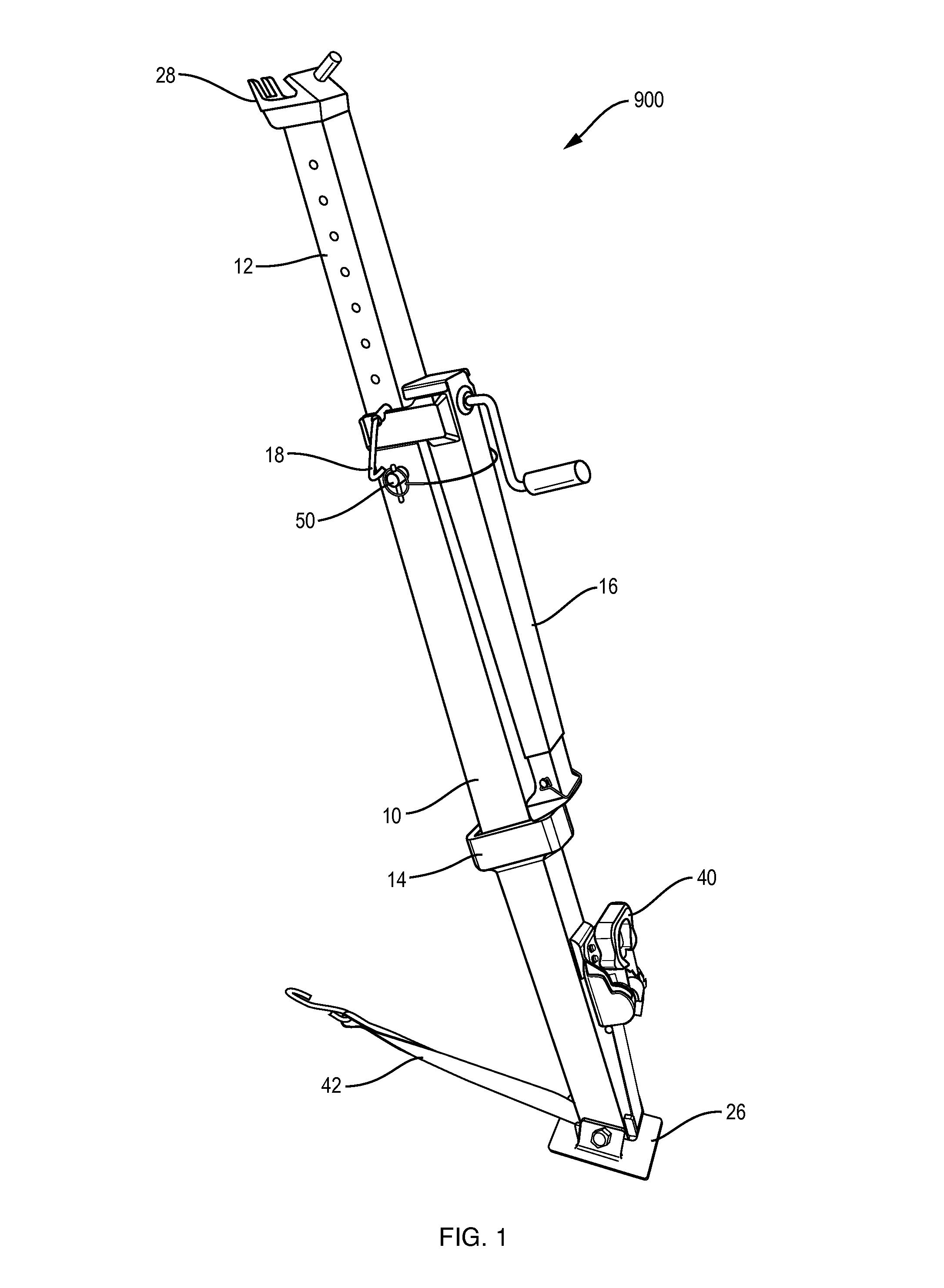 Adjustable lifting and stabilization rescue strut system with improved jack and strut engagement means
