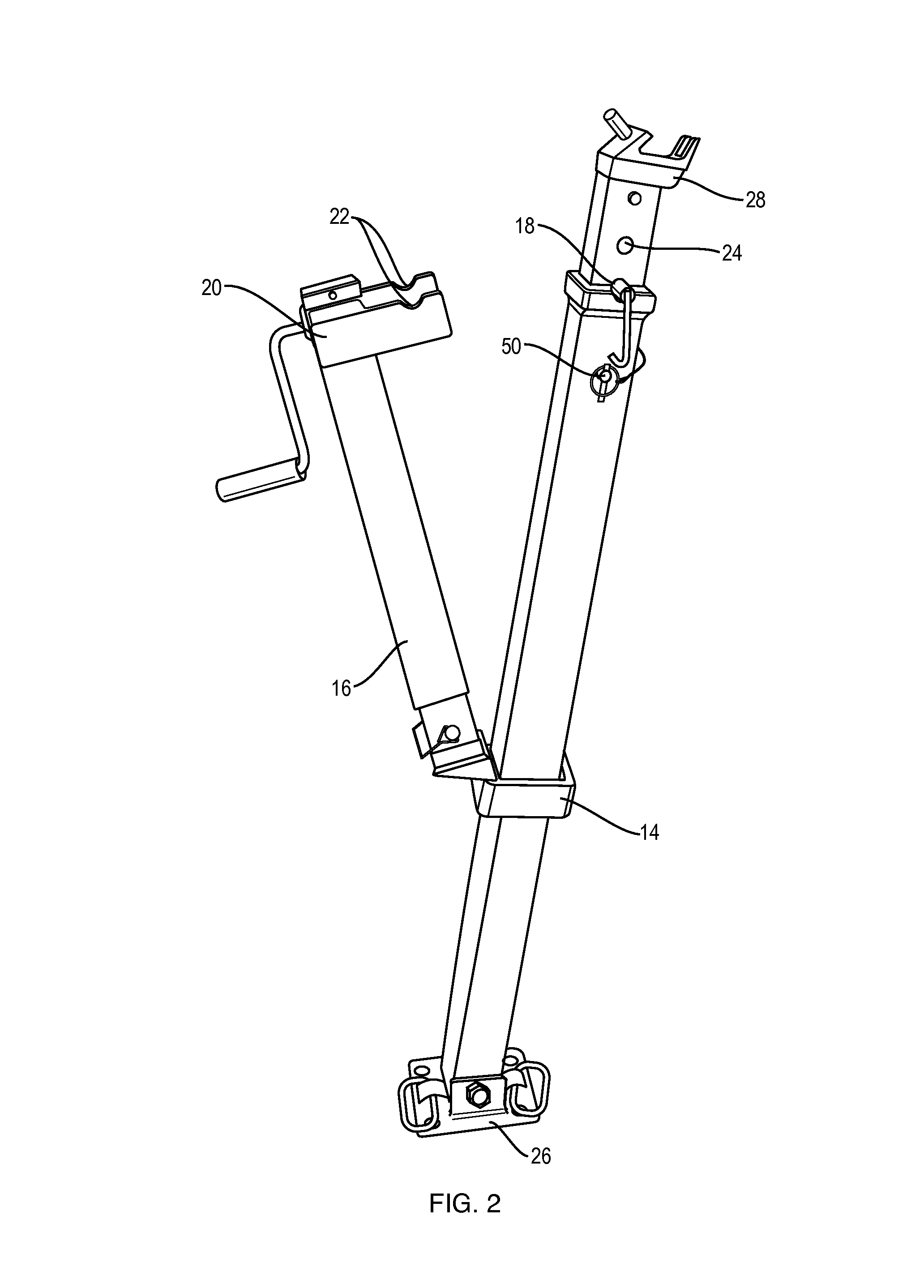 Adjustable lifting and stabilization rescue strut system with improved jack and strut engagement means