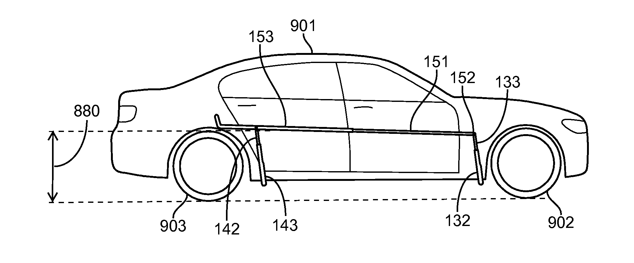 Deployable side protector for vehicles