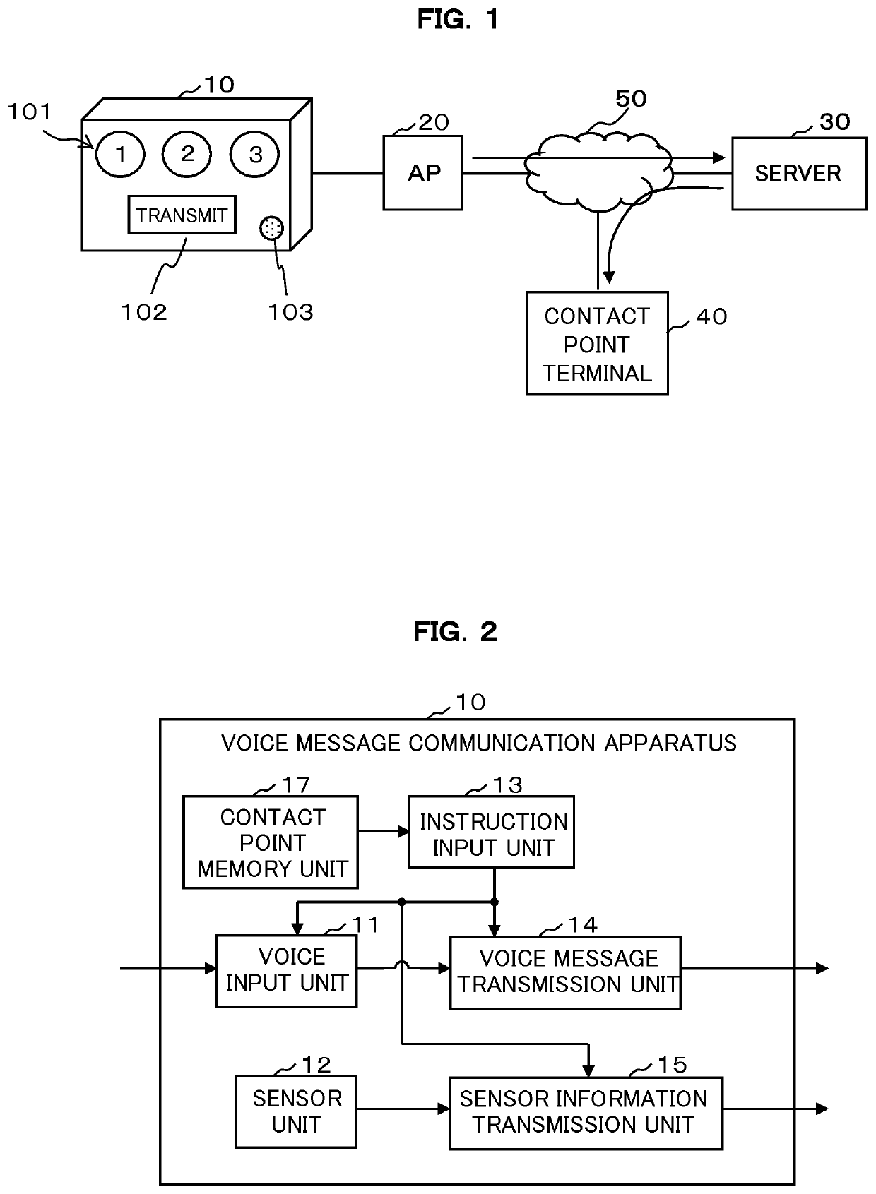 Voice message communication apparatus