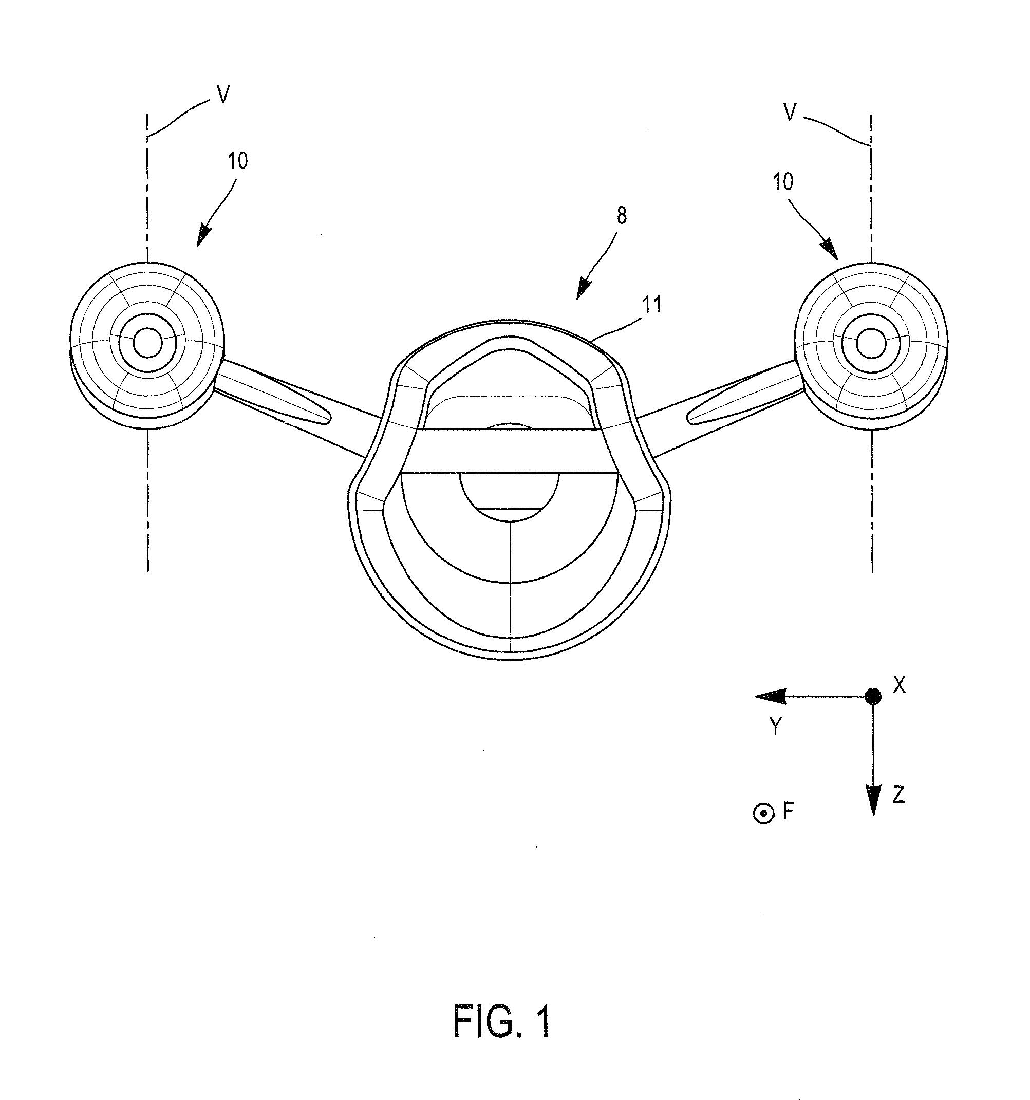 Lateral propulsion unit for aircraft comprising a turbine engine support arch