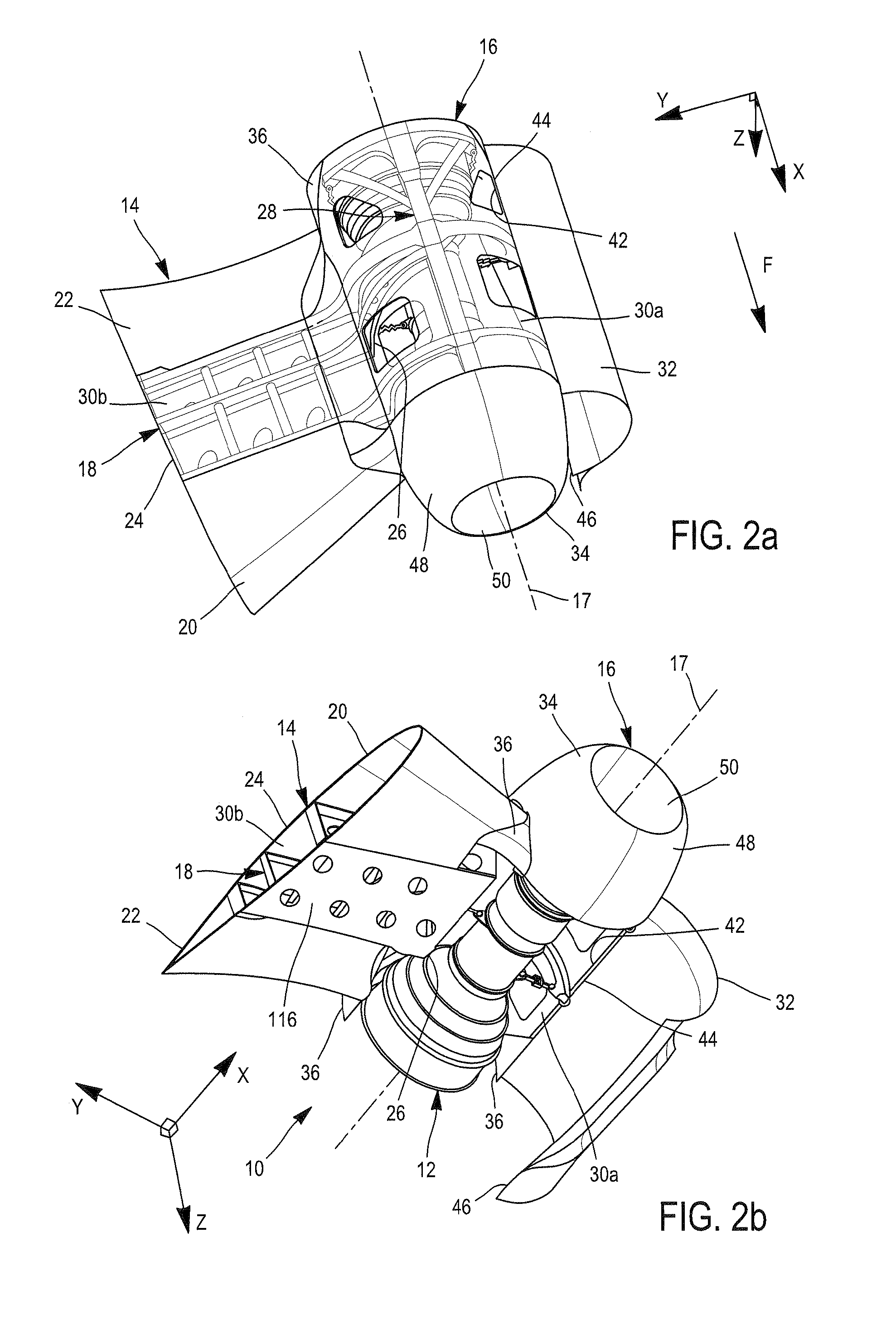 Lateral propulsion unit for aircraft comprising a turbine engine support arch