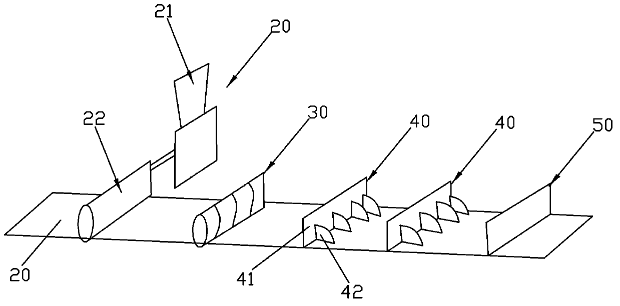 Industrialized production method and filling device for spiced bar