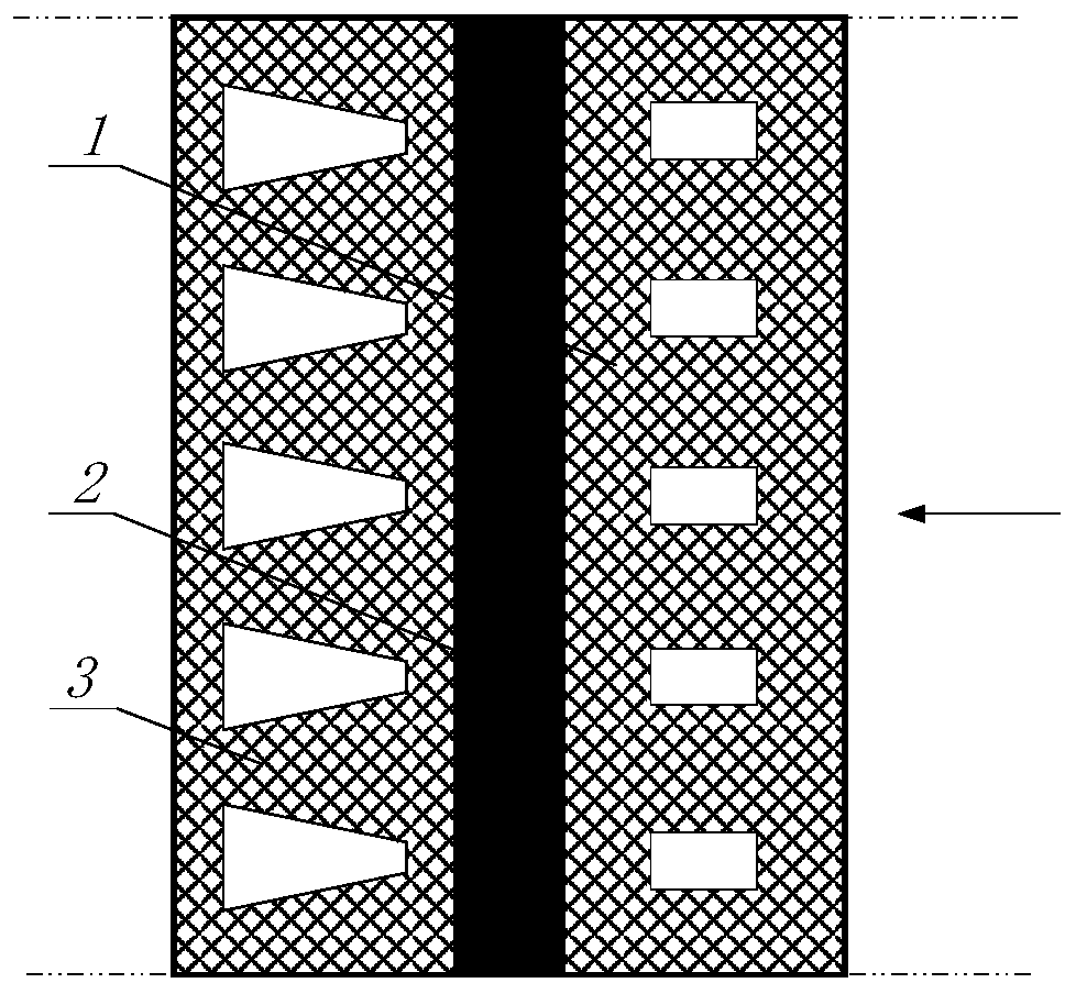 Coupling resonance type underwater acoustic covering layer with functional gradient plate