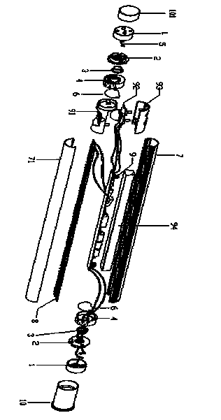 LED (light emitting diode) lamp tube with rotating and sensing function