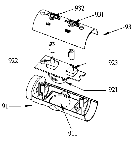 LED (light emitting diode) lamp tube with rotating and sensing function