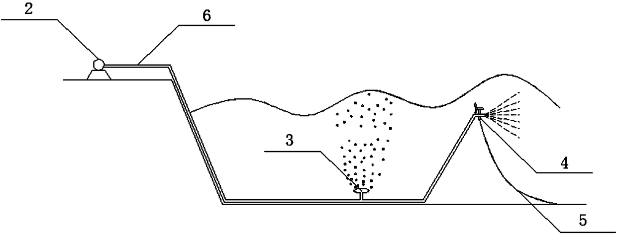 Jet flow and bubble breakwater capable of automatically adjusting flow direction and wave elimination method thereof