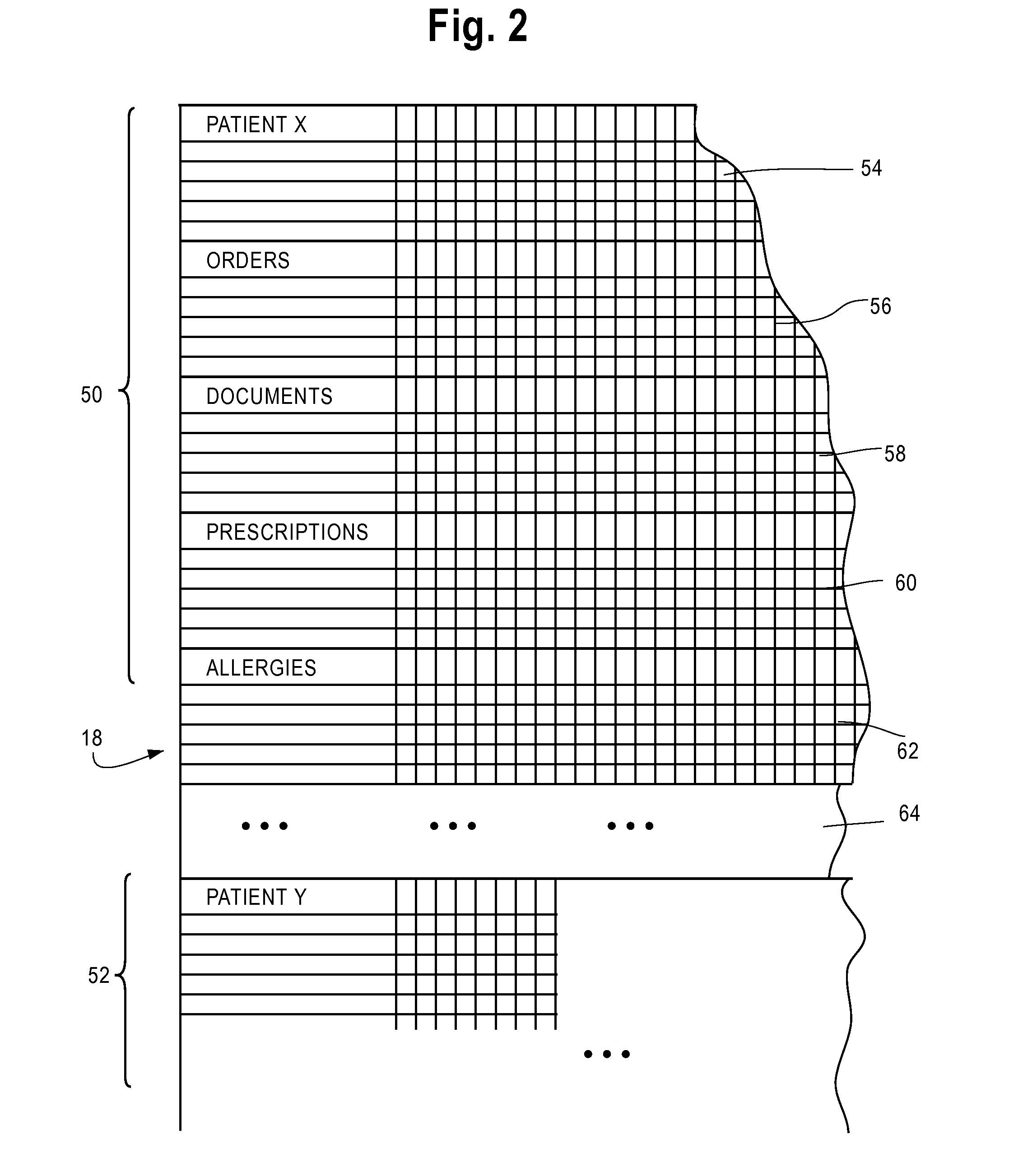 Electronic patient record documentation with push and pull of data to and from database