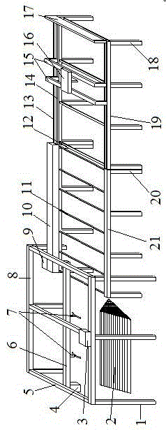 Multifunctional reinforcing steel bar laying-off device and laying-off method