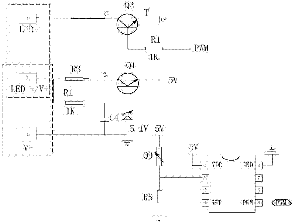 LED lamp based ambient light induction controller