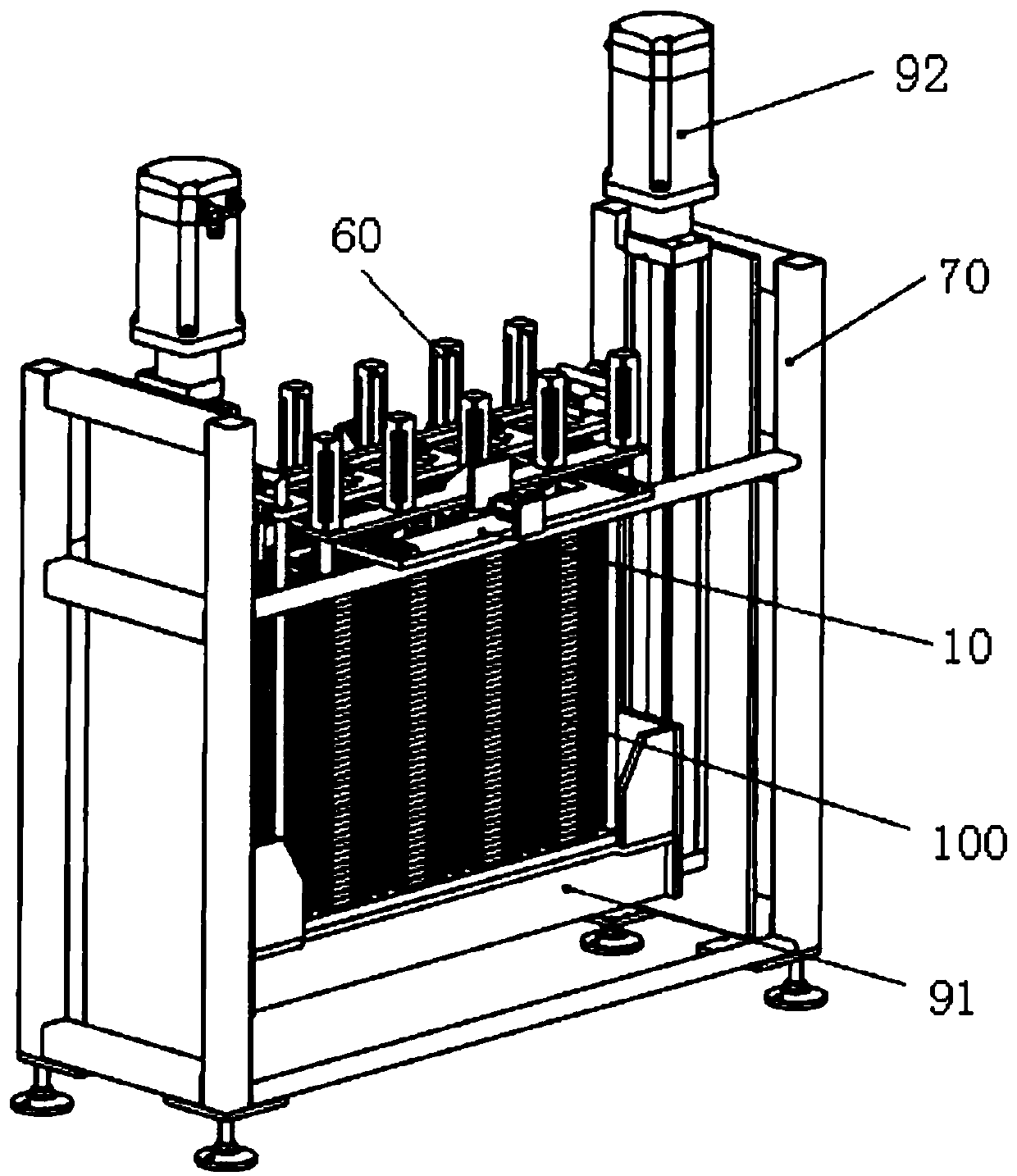 Wafer tray positioning mechanism and wet method fence lifting and fixing device