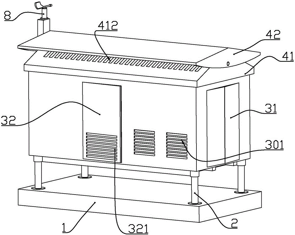 Box-type substation for dissipating heat by natural wind