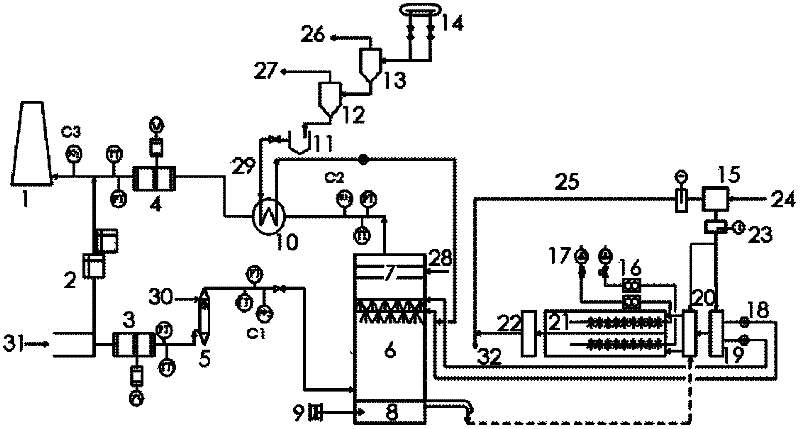 Seawater flue gas desulphurization (FGD) system applying boiler blowdown water