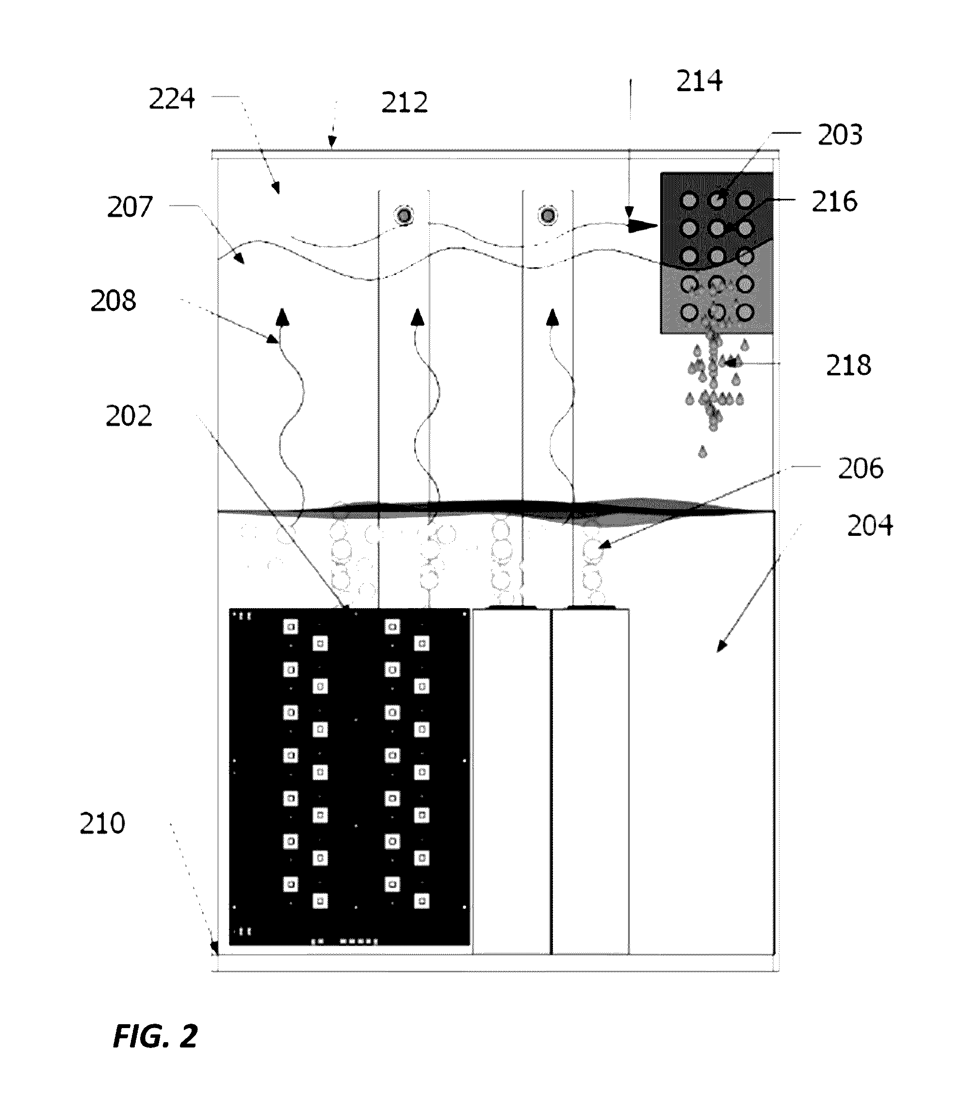 Immersion cooling system with low fluid loss