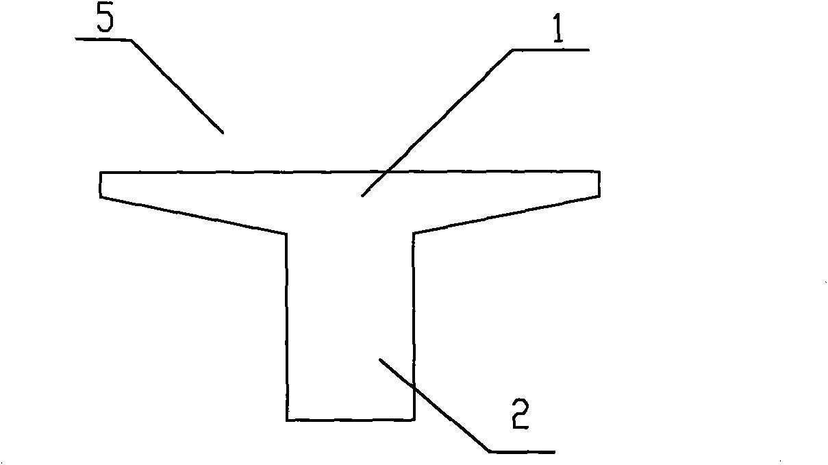 Fastening method of T-shaped beam bridge