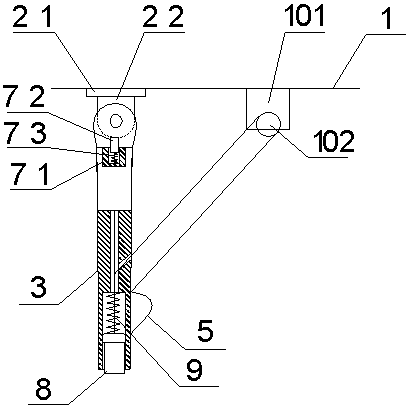 An automatic spring-up structure of a motorcycle partial support