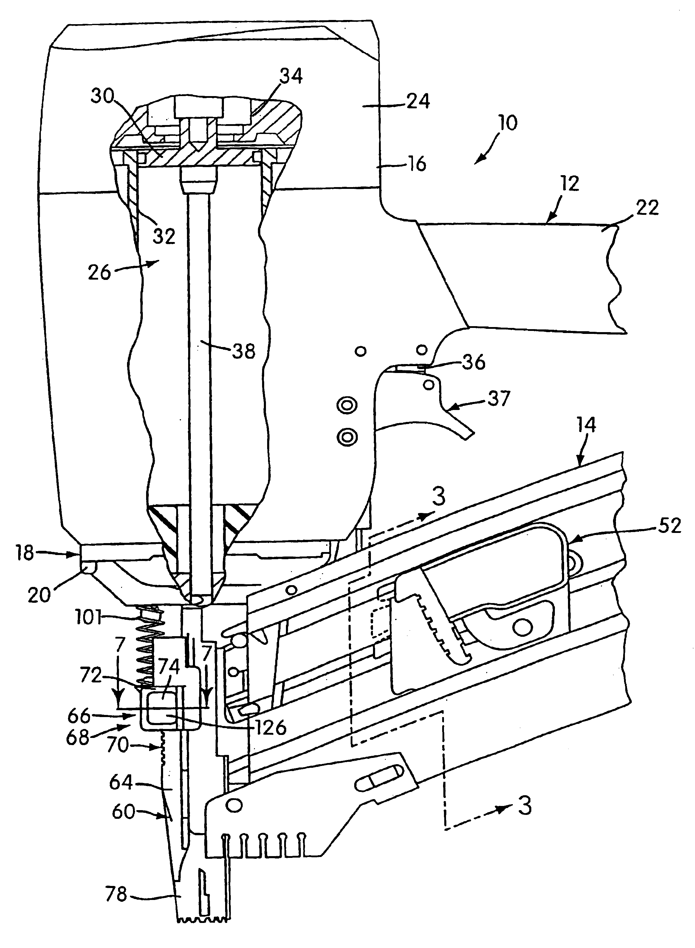 Safety trip assembly and trip lock mechanism for a fastener driving tool